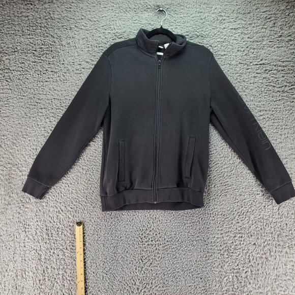 Calvin Klein Jacket Womens Medium Black Soft Touch Fleece Full Zip Jacket - Picture 1 of 9